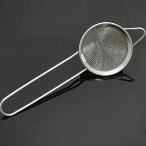 Stainless Steel Metal Gadget Flour Powder Fry Sifter Sieve Wire Mesh Strainer With Sturdy Handle