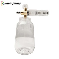 Haute pression 1/4 pouces Transparent neige mousse Lance pistolet réglable lavage de voiture pulvérisateur mousse canon avec 1 L bouteille