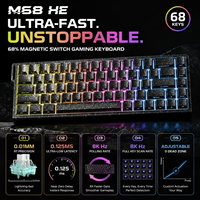 Nouveau Furycube M68HE USB-C – Clavier mécanique de jeu à effet Hall magnétique, déclenchement rapide, point d'action, entrée analogique, pour une expérience de jeu débordante