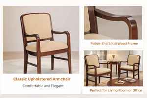 Hotel & Restaurant <b>Wooden</b> <b>Arm</b> <b>Chair</b> Minimalist Solid Wood Furniture Set | Indian Design - Product Image 5