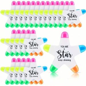 Surligneurs fluorescents en forme d'étoile, marqueurs multicolores motivants, 5 couleurs vibrantes pour collègues, bureau, rentrée scolaire - Product Image 4