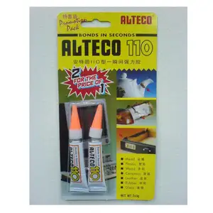 Vendita all'ingrosso ALTECO Colla Super 110 3G Trasparente Liquido Obbligazioni In Seconda Promozione Twin Pack