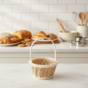 Cesti Intrecciati all'Ingrosso Bianchi Oro <span class=keywords><strong>Grigio</strong></span> in Stock per Picnic Cucina Conservazione di Frutta e Pane - Product Image 2