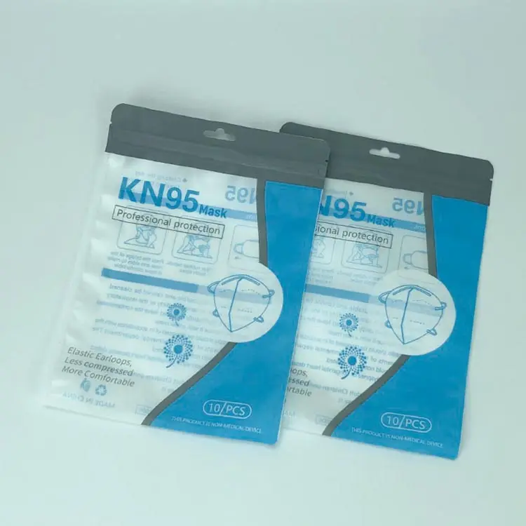Bolsa de embalaje de plástico para mascarilla quirúrgica desechable, KN95 N95