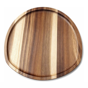 Wooden Minimalist Double Layer Rotating <b>Tray</b> Solid Wood Cheese Board Snack Fruit Cake Serving <b>Tray</b> For Coffee <b>Tea</b> Hotel Use - Product Image 3