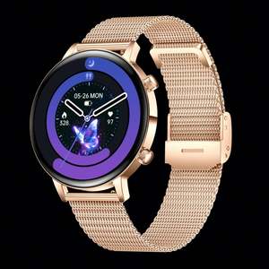 Montre connectée MK96 en or rose, bracelet en silicone, design masculin, écran AMOLED de 1,32 pouce, étanche IP68, tracker de fitness, autonomie de 4 jours - Product Image 2