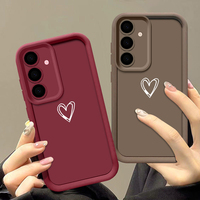 Coque TPU « Simple Love » pour Samsung Galaxy A16 A15 A55 A56 A54 A35 A14 A53 A26 A52 5G S25 S24 S23 Ultra S22 Plus S24 FE