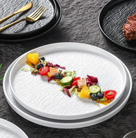 Assiette en grès mélamine blanche pour restaurant et hôtel, vaisselle de sushi en porcelaine, vaisselle de table fine personnalisée pour buffet