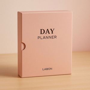 A5 Daily Planner Journal Custom Logo Hardcover Notebook Gift <b>Set</b> with Slip Case Box Ribbon Sewing Binding PU Leather - Product Image 2
