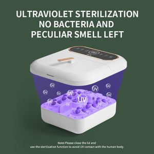 휴대용 접이식 페디큐어 발 스파 목욕 발 관리를위한 이완 마사지 기계 열 거품이있는 전기 마사지 - Product Image 3