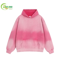 Sweat à capuche unisexe personnalisé en coton épais 400 g/m² pour homme, coupe oversize, délavé à l'acide, effet soleil éclairé, vierge