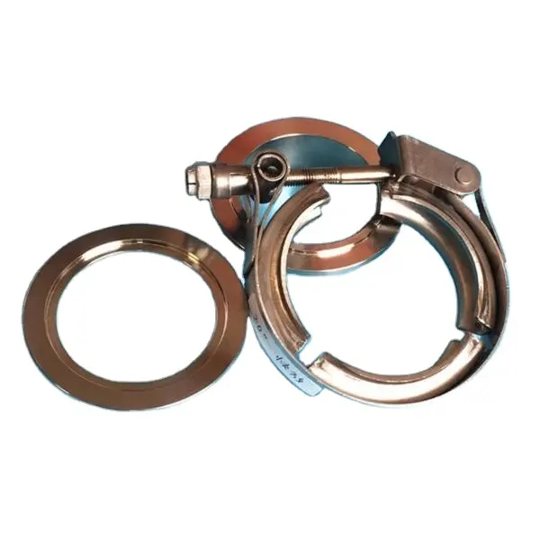 2.5 INCH STAINLESS STEEL QUICK RELEASE EXHAUST VBAND CLAMP WITH TWO FLANGES RANGE FROM 1.25 INCH TO 6.00 INCH