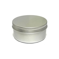 Boîte en aluminium recyclable de 250 ml, ronde, argentée, au design épuré, pour cire capillaire, maquillage, personnalisable, idéale pour le rangement de cadeaux