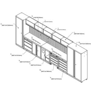 Tủ dụng cụ di động đa năng, chuyên dụng cho sửa chữa ô tô, bảo dưỡng nặng, dành cho xưởng sửa chữa ô tô, sản xuất kết hợp. - Product Image 6