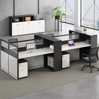 Nouvelle table de travail réglable et durable pour quatre personnes, avec chaises de personnel, design modulaire, en bois moderne, pour usage bureautique, marque OEM