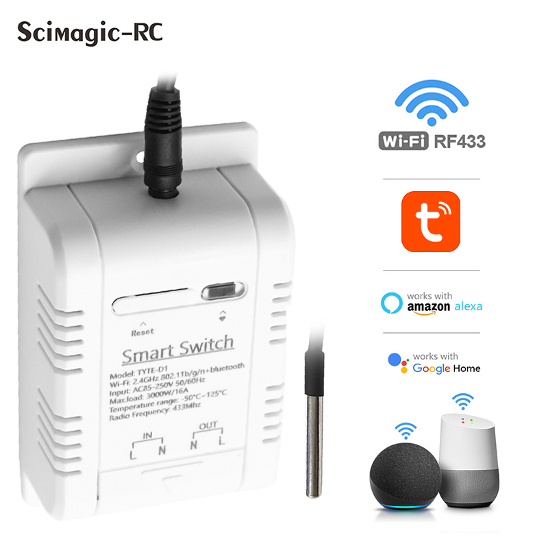 1CH Temperature Switch |Wireless Intelligent Monitoring | Device Sharing | Temperature Control Of Greenhouse Hatching Fish Tank Seedlings | Smart Home| Works With Alexa Google Home
