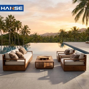 Set di Divani <span class=keywords><strong>da</strong></span> <span class=keywords><strong>Giardino</strong></span> <span class=keywords><strong>in</strong></span> <span class=keywords><strong>Legno</strong></span> di Teak per Esterni con Cuscini, Arredamento per <span class=keywords><strong>Patio</strong></span> e <span class=keywords><strong>Giardino</strong></span> Personalizzato per Hotel e Ville - Product Image 1