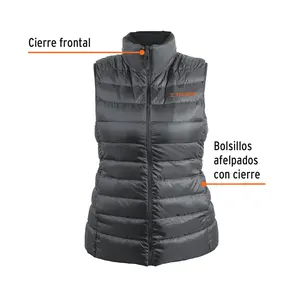 Chaleco Ligero de Plumón para Mujer, Color Gris, CH, TRUPER - Product Image 2