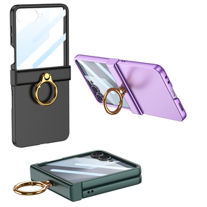 เคสโทรศัพท์ Galaxy Z Flip 5 6 Flip 7  วัสดุ PC พร้อมวงแหวนโลหะและบานพับ สำหรับ Samsung Galaxy Z Flip 7 Flip 6 5 4 - Product Image 2