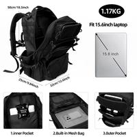 Sac à dos tactique de randonnée et de cyclisme, grande capacité 45L, en tissu Oxford, avec fermeture éclair, imperméable et antivol – Offre Spéciale