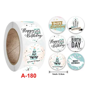 Customized logo labels kids colorful stickers roll label stickers for gift bag decorations