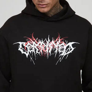 Sudadera con Capucha Casual, Larga, Estilo Gótico, Vintage, con Estampado Lavado para Hombre - Product Image 3