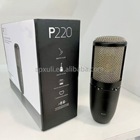Microphone de studio professionnel P220 à large diaphragme, à condensateur, pour chant, voix off, diffusion radio, podcast, travail de diffusion