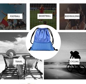 Quality Sports Gym Lunch Groceries Recycled <b>Backpack</b> Waterproof Zipper Blue Swimming Bag Kids <b>Drawstring</b> - Product Image 3