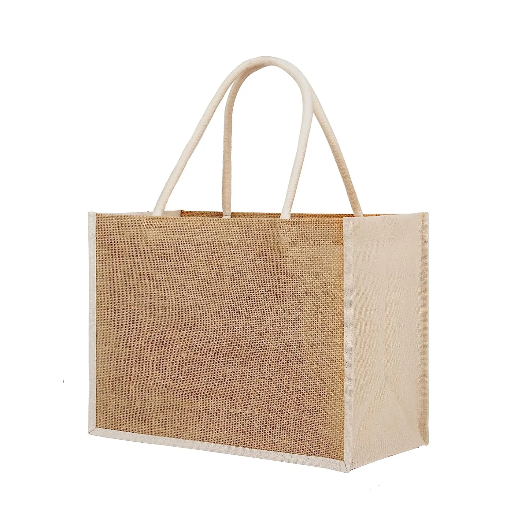 Atacado Plain Shopper Bag Personalizado Impresso Grande Natural Eco Friendly Serapilheira Juta Sacola de Compras Praia