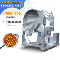 Machine industrielle entièrement automatique de mélangeur de cuisson au gaz de grande capacité bouilloire à double paroi marmite à vendre