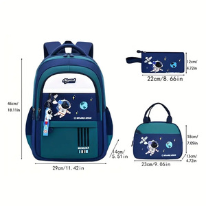 2025 <span class=keywords><strong>Mochila</strong></span> de escuela primaria con temática de astronauta popular transfronteriza conjunto de tres piezas transpirable reductor de peso para niños <span class=keywords><strong>Amazon</strong></span> - Product Image 5