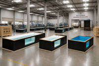 Piscine de luxe de 1,5 m de profondeur, structure en acier, avec fenêtre en verre transparent, piscine moderne pour l'extérieur, jardin, 20 pieds