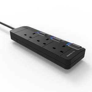 VEBAN <strong>Extension</strong> Cord 2M Power Strip Black <strong>Extension</strong> Lead 3 Way <strong>Plug</strong> <strong>Socket</strong> <strong>Extension</strong> Cable UK <strong>Plug</strong> for Household Appliance - Product Image 4