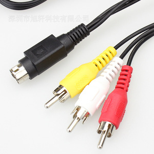 Nam-nam S video DIN 10 Pin 3 <span class=keywords><strong>RCA</strong></span> Video Cáp với <span class=keywords><strong>Mini</strong></span> 2RCA MP3 VCD DVD máy tính DC kết nối điện Loại C CCTV dây OEM - Product Image 2