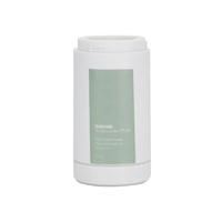 Flacon cylindrique blanc en PET de 10g avec pinceau pour poudre libre et poudre fixante, avec capuchon pinceau, emballage PET, logo personnalisé