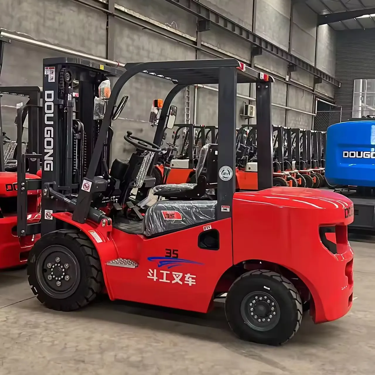 Forklift 3.5 Ton Forklift elektrik Harga tumpuk palet dengan suku cadang untuk dijual