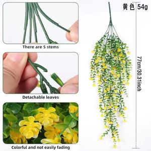 Guirlande de fleurs artificielles violettes 77 cm, plante suspendue pour décoration murale, décoration intérieure, mariage - Product Image 4
