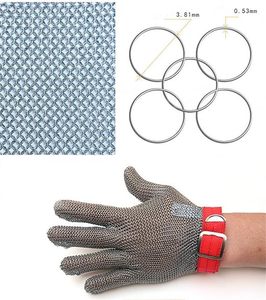 Gants <span class=keywords><strong>de</strong></span> boucher en <span class=keywords><strong>maille</strong></span> métallique anti-coupure Ansi A9 316L, en acier inoxydable, pour la découpe <span class=keywords><strong>de</strong></span> viande en <span class=keywords><strong>cuisine</strong></span> - Product Image 5