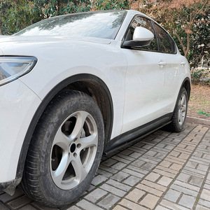 Alfa Romeo Stelvio Side Skirts Piano Black Carbon Fiber Texture 2017 ABS Body Kit - Product Image 2