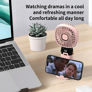 DF10 Portable Pocket Phone <strong>Holder</strong> Light Weight Rechargeable Sports Outdoor High Speed Strong Wind <strong>Handy</strong> Fan - Product Image 5