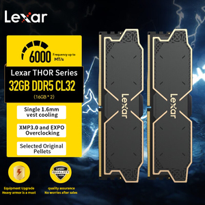 Venta al por mayor de fábrica Lexar DDR5 Memoria Ram 6000Hz 16GB * 2 Gaming Vest <span class=keywords><strong>Memory</strong></span> <span class=keywords><strong>Stick</strong></span> Thor Black para PC - Product Image 2