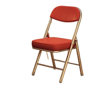 Retro Hong Kong Style Folding Chair Red Metal Frame Restaurant Chair Durable Foldable Chair For Tea House Hot Pot Shop - Product Image 5