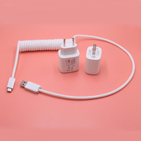 Kabel USB Tipe C 3A Pengisian Cepat Kabel Spiral Charger USB Kabel Spiral Anyaman Nilon