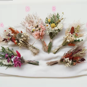 Mini bouquet di fiori secchi per <span class=keywords><strong>decorazioni</strong></span> di matrimoni bohémien, composizione floreale con <span class=keywords><strong>rose</strong></span> secche, mini bouquet, decorazione per confezione regalo per damigelle - Product Image 1