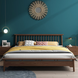 Nordic Style Solid Wood <b>Bed</b> 1.5m 1.8m Platform Adult <b>Double</b> <b>Bed</b> Japanese Minimalist Bedroom Furniture - Product Image 4
