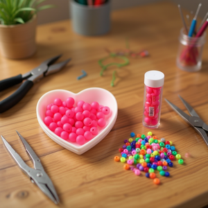 ILAN Perline 8mm Rosa Fluorescente per Artigianato - Product Image 3