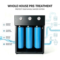 Système de prétraitement de l'eau pour toute la maison, filtre Big Blue à 3 étapes avec manomètres, élimination des sédiments et du chlore