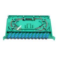 Aksesoris serat optik 12 inti ODF Fiber Optic Fusion Splicing Tray dengan SC Adapter dan SC Pigtail