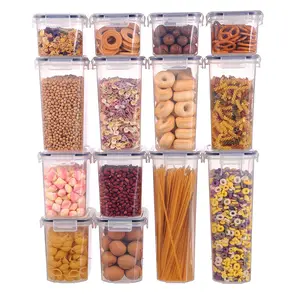 Accesorios de cocina nuevos productos 2023 cajas de almacenamiento de alimentos contenedores tapa contenedor de almacenamiento conjunto de 28 piezas-Almacenamiento de despensa contiene
