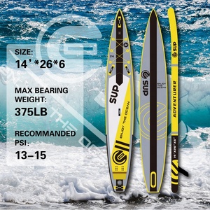 Nuovo Design Tavola da Stand Up Paddle Gonfiabile a Doppio Strato 14 Piedi Bianco Blu Navy con 2 Anni di Garanzia, Tavole da Gara per Adulti - Product Image 3